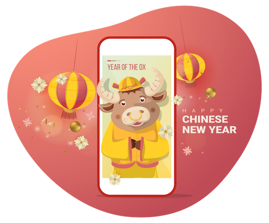 Frohes chinesisches Neujahr  Illustration