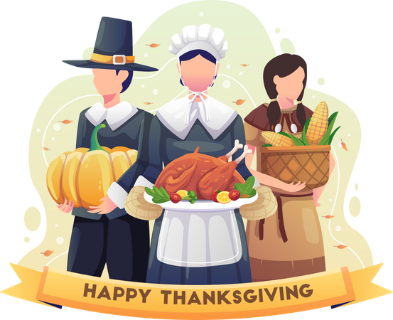 Frohes Thanksgiving  Illustration