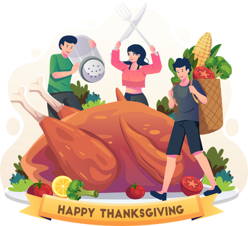 Frohes Thanksgiving  Illustration