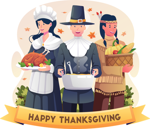 Frohes Thanksgiving  Illustration