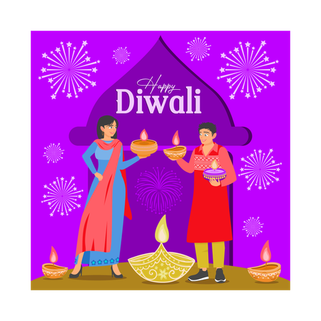 Frohes Diwali  Illustration