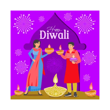 Frohes Diwali  Illustration