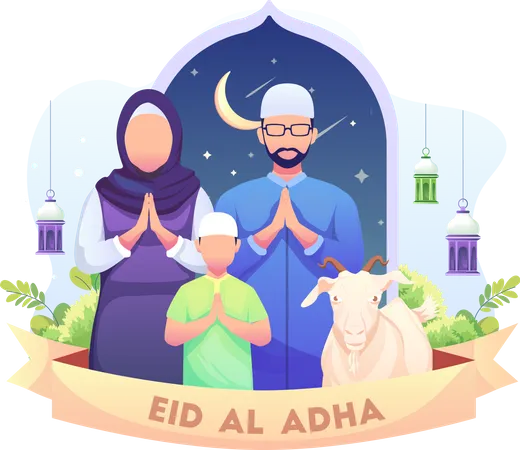 Herzlichen Glückwunsch zum Eid Al Adha Mubarak  Illustration