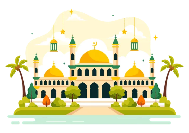 Frohes Eid Al-Fitr Mubarak  Illustration