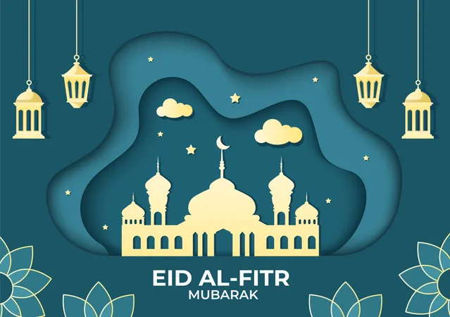 Frohes Eid Al-Fitr Mubarak  Illustration