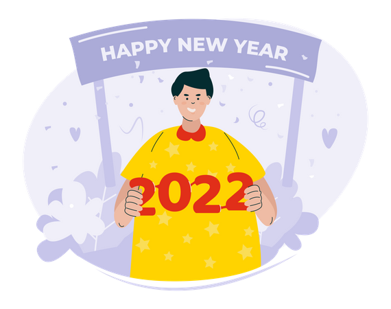 Frohes neues Jahr 2022  Illustration
