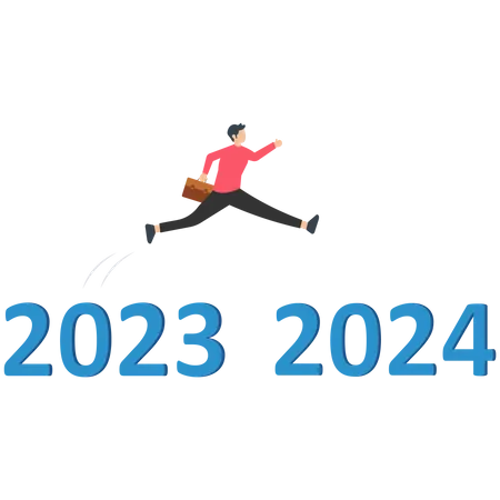 Frohes neues Jahr 2024  Illustration