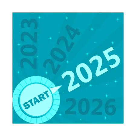 Frohes neues Jahr 2025  Illustration