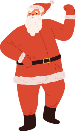 Fröhlicher tanzender Weihnachtsmann  Illustration