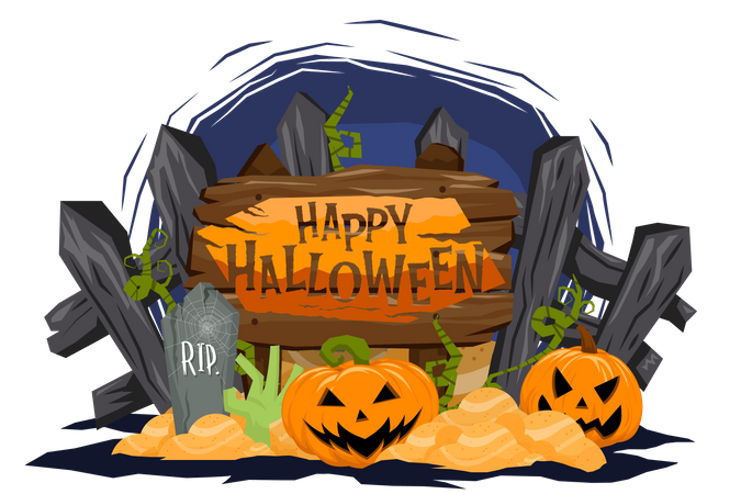 Fröhliche Halloween-Einladung  Illustration