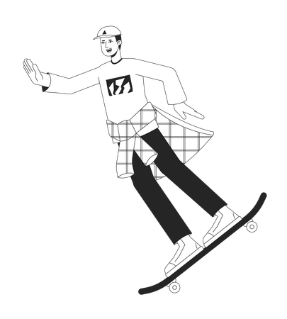 Fröhlicher Skater  Illustration