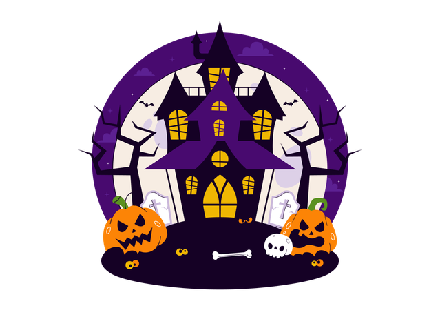 Fröhliches Halloween-Nachtfest  Illustration