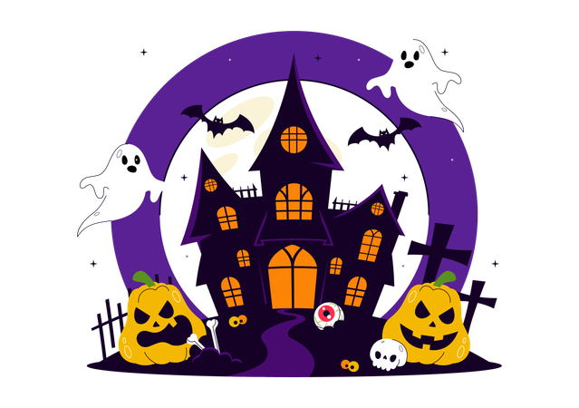 Fröhliches Halloween-Nachtfest  Illustration