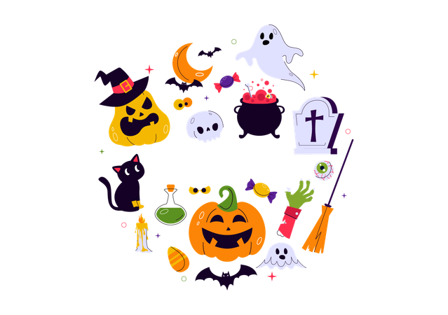 Fröhliches Halloween-Nachtfest  Illustration