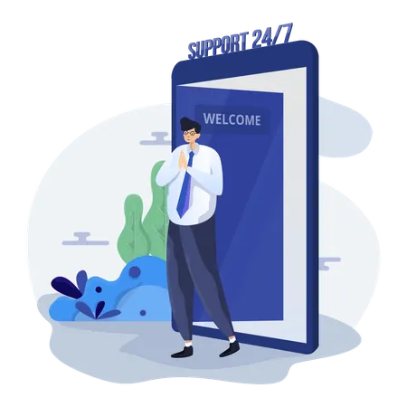 Front desk clerk Illustration