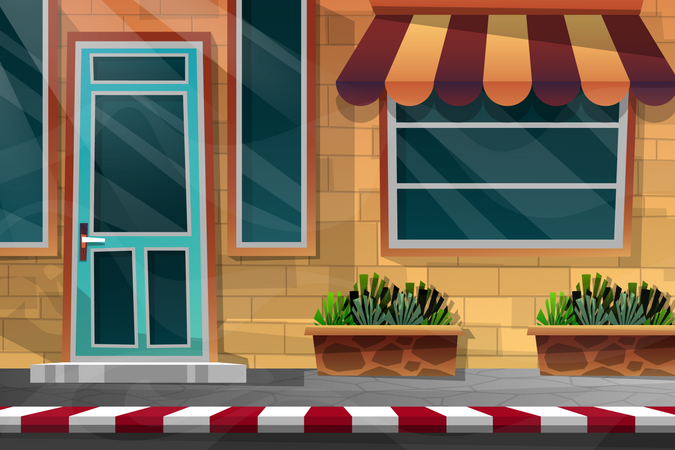 Front scene of house  Illustration