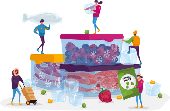 Frozen food packaging service Illustration