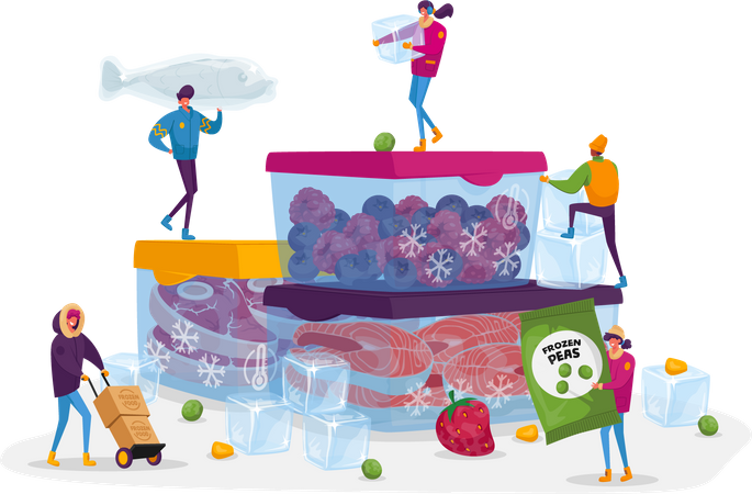 Frozen food packaging service  Illustration