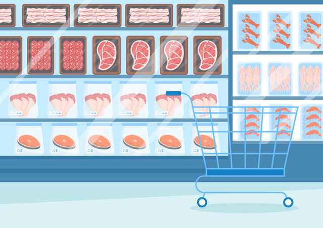Frozen Food shop Illustration