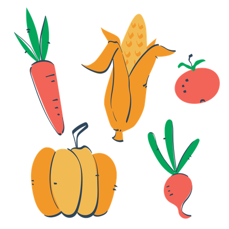 Fruit and vegetables  イラスト