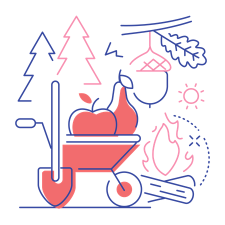 Fruit harvesting  Illustration