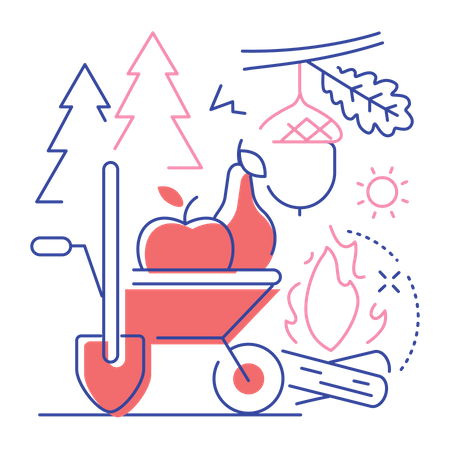 Fruit harvesting  Illustration