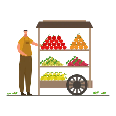 Fruit Seller  Illustration