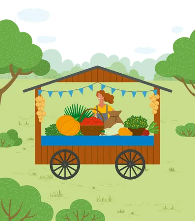 Fruit stall  Illustration