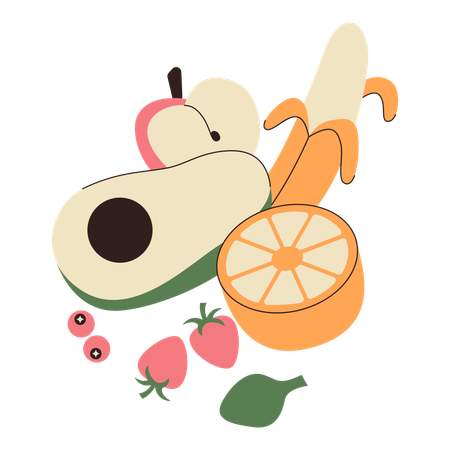 Fruits and vegetables  イラスト