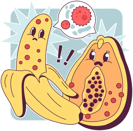 Fruits bacteria  일러스트레이션