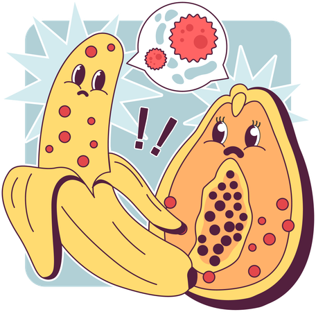 Bactéries des fruits  Illustration