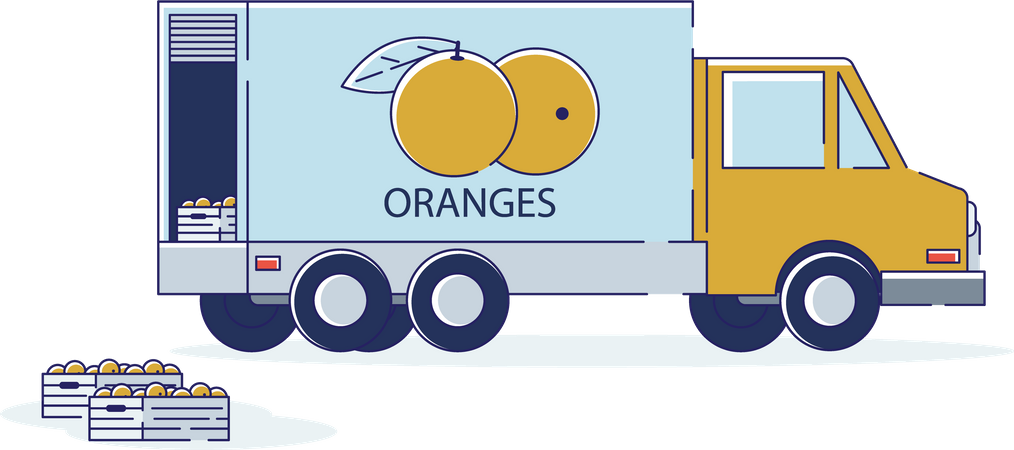 Fruits Import and Export  Illustration