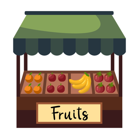Fruits Stand  Illustration