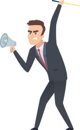 Frustrated businessman announcing  Illustration