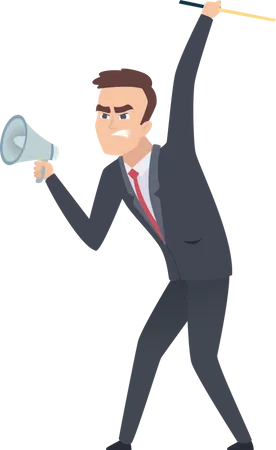 Frustrated businessman announcing  Illustration