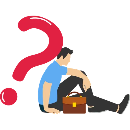 Critical Business Problem Concept Difficult Questions With No Answers Or Solutions Frustrated Trying Businessman Carrying A Big Heavy Question Mark Burden Burden Of Doubt Or Stress Concept Illustration