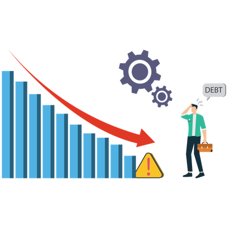 Frustrated Businessman Facing Business Problems  Illustration