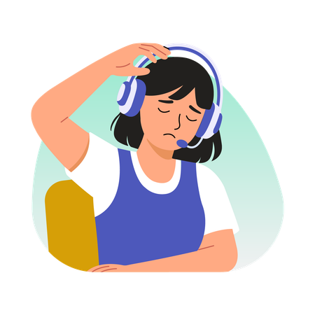 Frustrated Call Center Agent  Illustration
