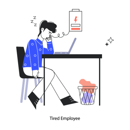 Frustrated Employee Due To Workload  Illustration