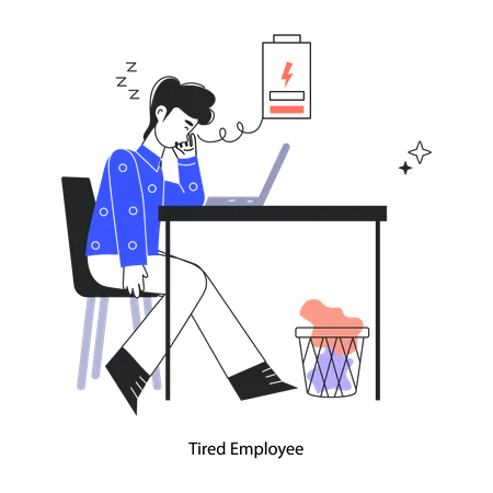 Frustrated Employee Due To Workload  Illustration