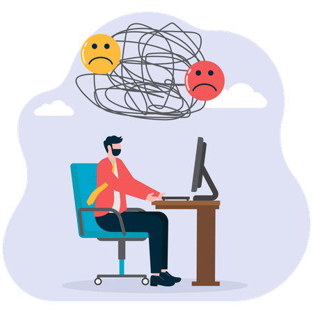 Frustrated employee working part time  Illustration