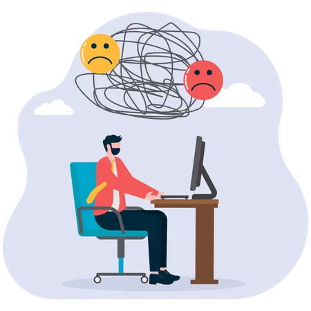 Frustrated employee working part time  Illustration