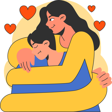 Frustrated man and clingy woman showing affection  Illustration