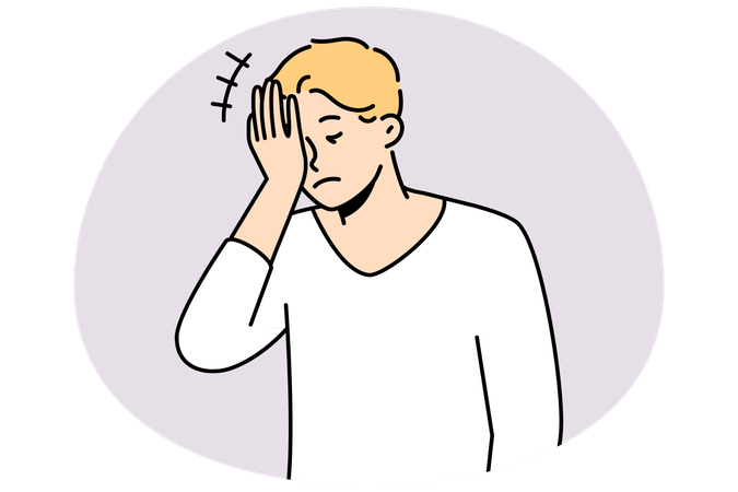 Frustrated man make face palm gesture  Illustration