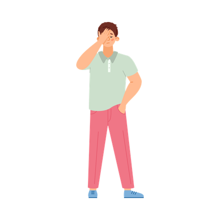 Frustrated man with gesture of disappointment  Illustration