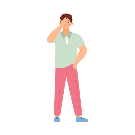 Frustrated man with gesture of disappointment  Illustration