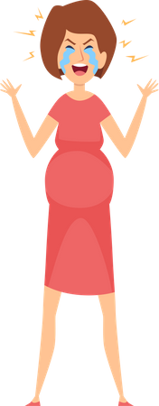 Frustrated pregnant woman Illustration