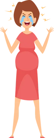 Frustrated pregnant woman  Illustration