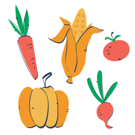 Frutas e vegetais  Ilustração