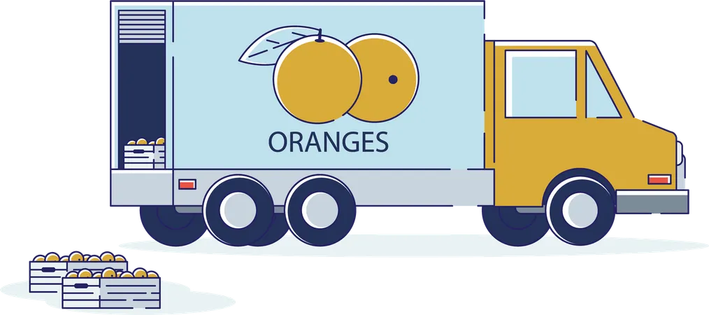 Importação e Exportação de Frutas  Ilustração